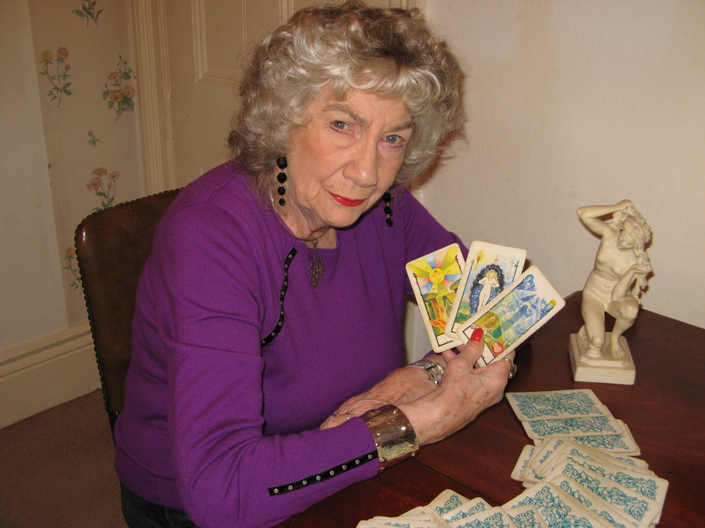 Patricia with tarot cards